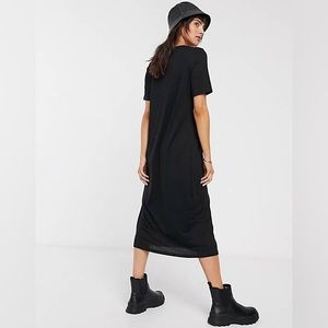 Weekday Beyond longline t-shirt dress in black